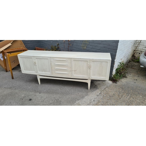 312 - Mid Century G Plan Fresco Sideboard-Has been painted so will need stripping to bring it back to its ... 