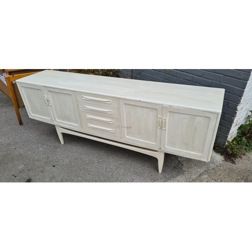 312 - Mid Century G Plan Fresco Sideboard-Has been painted so will need stripping to bring it back to its ... 