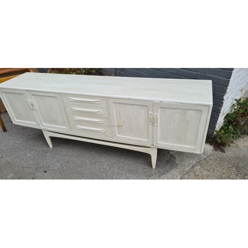 312 - Mid Century G Plan Fresco Sideboard-Has been painted so will need stripping to bring it back to its ... 