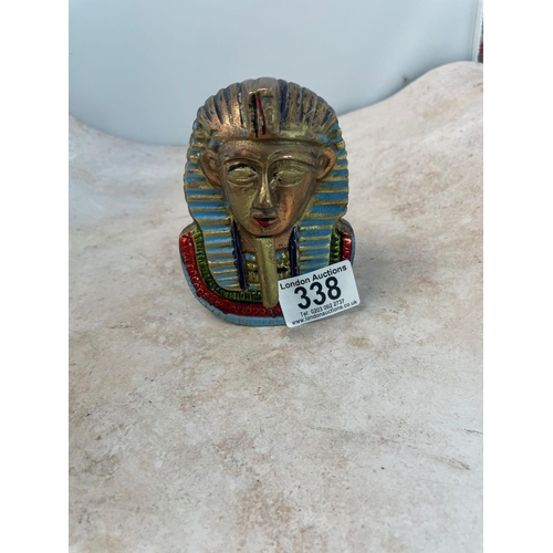 338 - Vintage Tutankhamun Bronze Head