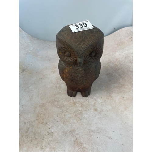 339 - Heavy Cast Iron Owl Figure