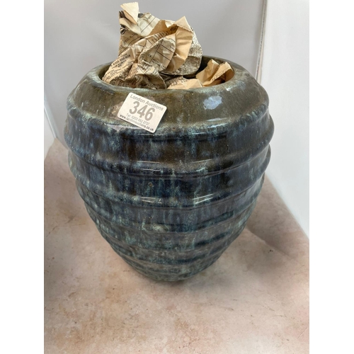 346 - Vintage Glazed Ceramic Planter 30cm Tall