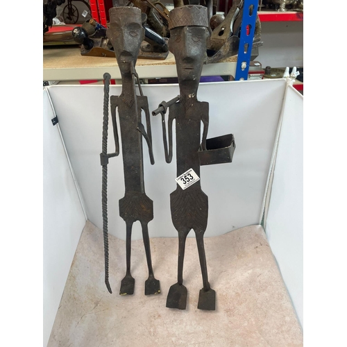 353 - Pair of Tribal Iron Craft Figures