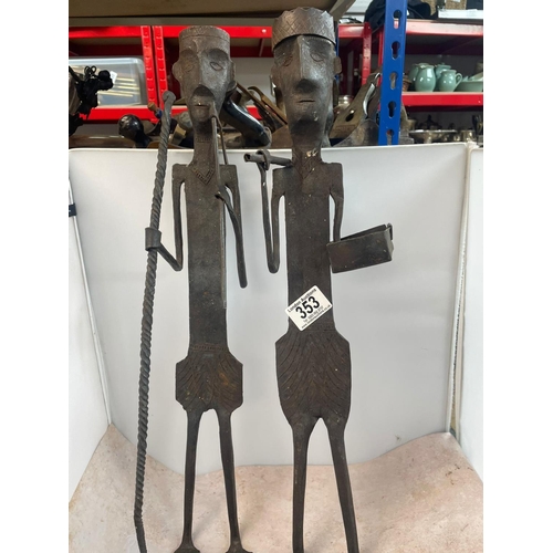 353 - Pair of Tribal Iron Craft Figures