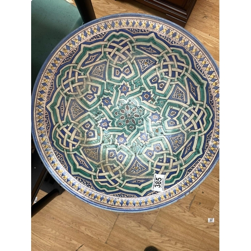 385 - Hand Crafted Ceramic Moroccan Bowl 40cm diameter