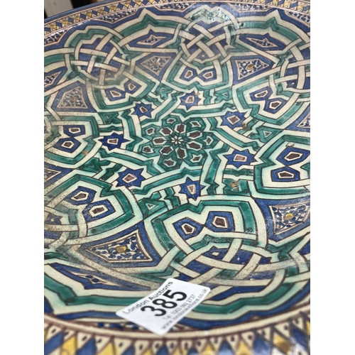 385 - Hand Crafted Ceramic Moroccan Bowl 40cm diameter