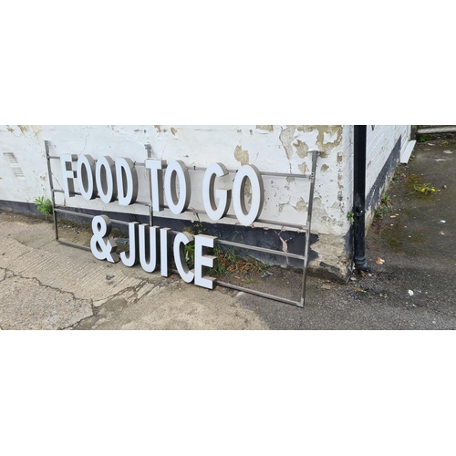 468 - Large Food and Juice to Go Light up Shop Sign 270cm x 106cm