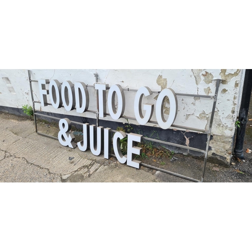 468 - Large Food and Juice to Go Light up Shop Sign 270cm x 106cm