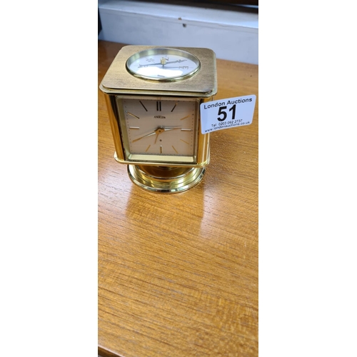 51 - Art Deco Style Angelus Swiss Compendium Desk Clock