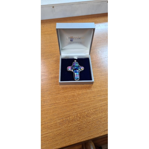 54 - Sterling Silver and Opal Cross 32g