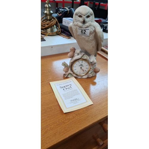 62 - Franklin Mint Raymond Watson Snowy Owl Clock