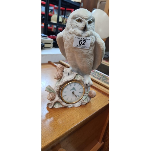 62 - Franklin Mint Raymond Watson Snowy Owl Clock