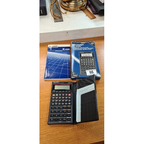 66 - Boxed Vintage Sharp EL-512H Scientific Calculator