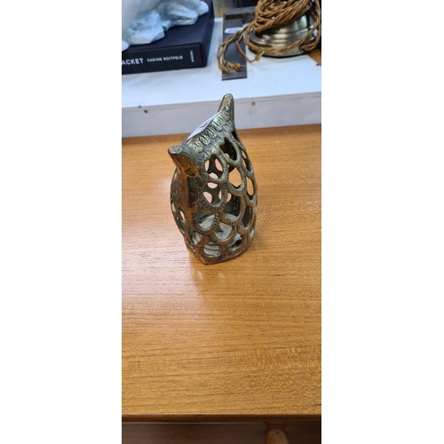 67 - Heavy Brass Lantern in the Form of an Owl