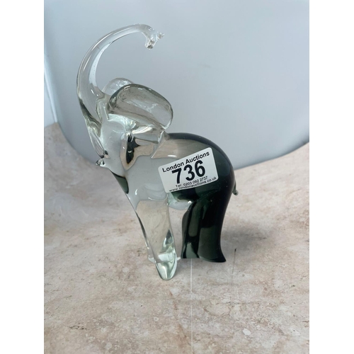 736 - Glass Elephant Paperweight