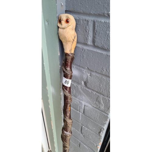 89 - Owl Handled Walking Stick