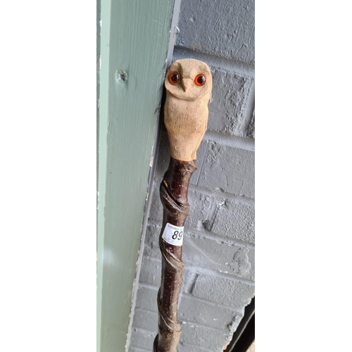 89 - Owl Handled Walking Stick