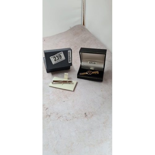 236 - Boxed Pair of Cufflinks & a Tie Clip