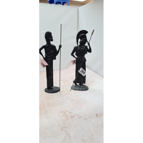 264 - A Bronze Athena Figurine and a Bronze Poseidon Figurine