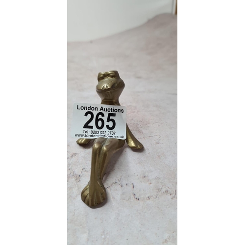 265 - 2 Seated Brass Frogs