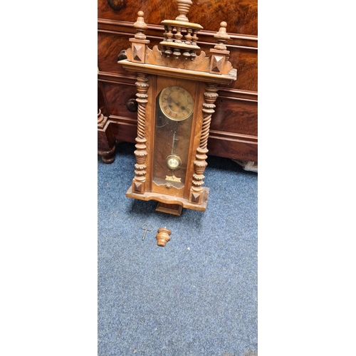 436 - Victorian Oak Case Regulator Wall Clock