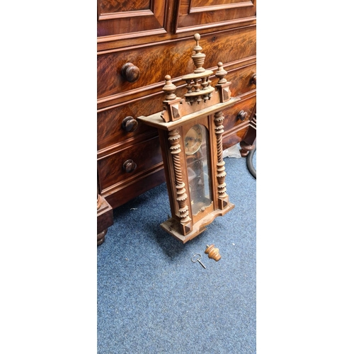 436 - Victorian Oak Case Regulator Wall Clock