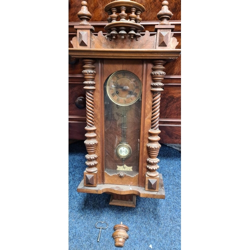 436 - Victorian Oak Case Regulator Wall Clock