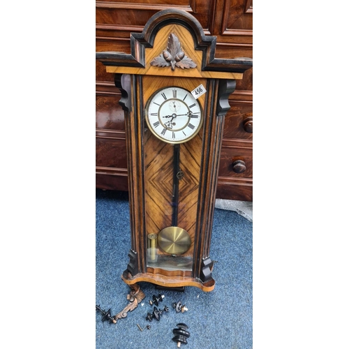 456 - Victorian Oak Cased Wall Hanging Regulator Clock