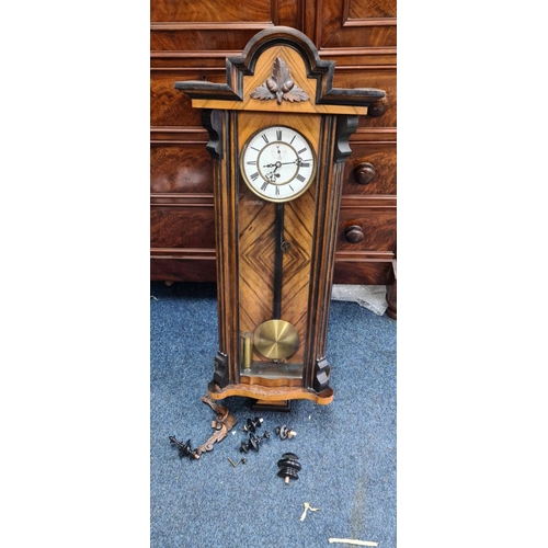 456 - Victorian Oak Cased Wall Hanging Regulator Clock