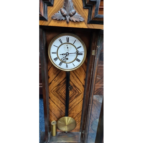 456 - Victorian Oak Cased Wall Hanging Regulator Clock