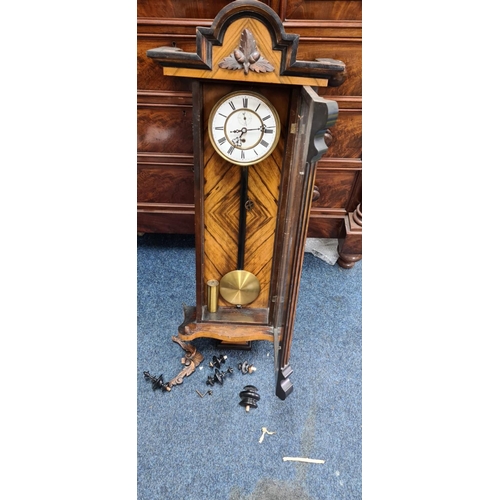 456 - Victorian Oak Cased Wall Hanging Regulator Clock