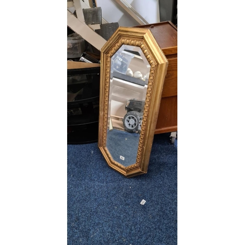 489 - Gold Gilt Framed Bevelled Mirror