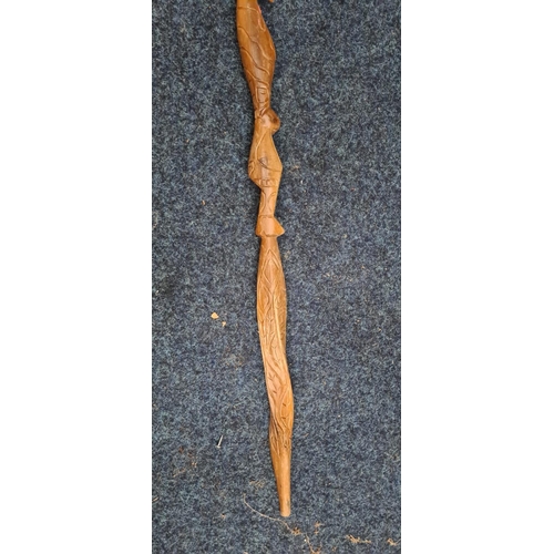 493 - Carved Wooden Walking Stick