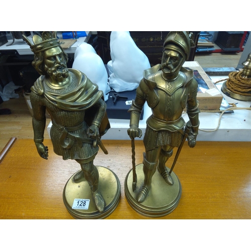 128 - Pair of Bronze Statues 40cm Tall