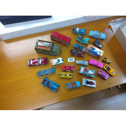 205 - Box of Assorted Diecast Toy Cars