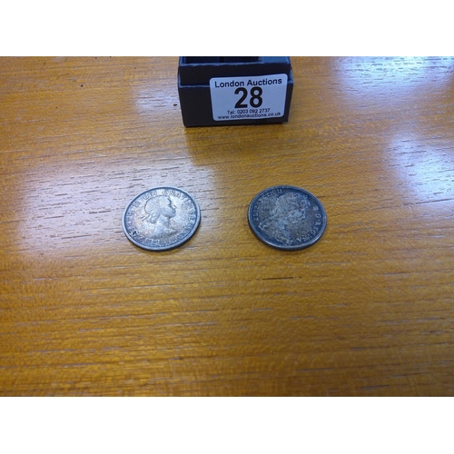 28 - 1959 Canadian Silver Dollar & a 1867-1967 Canadian Silver Dollar