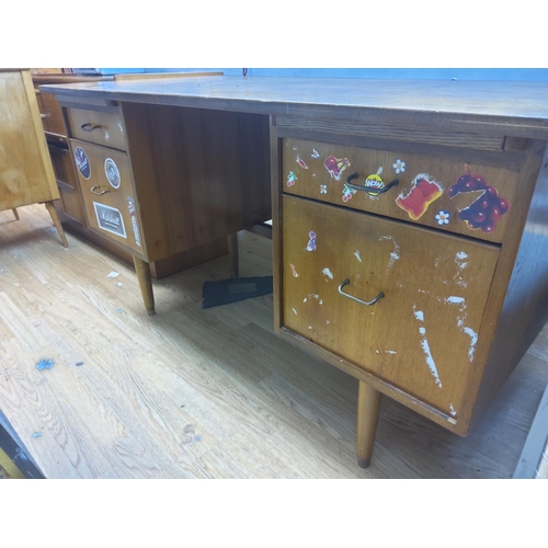 319 - Mid Century Morris of Glasgow Teak Desk