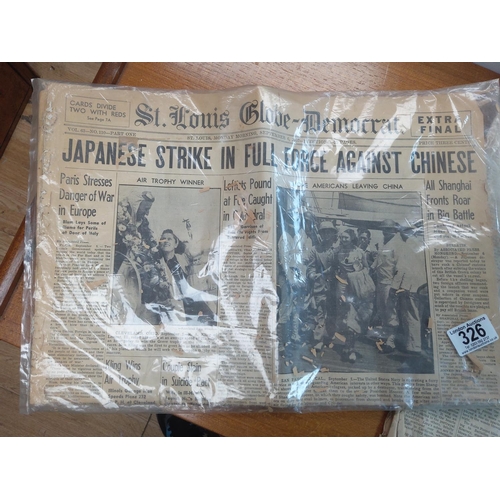 326 - 2 Second World War American Newspapers