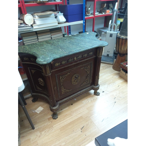 356 - French Style Marble Top Cabinet 110cm W 85cm T