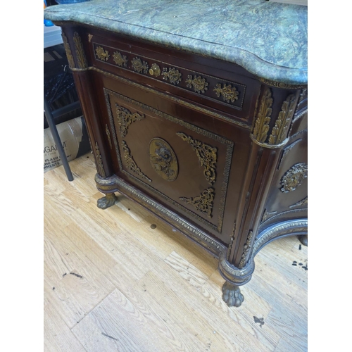 356 - French Style Marble Top Cabinet 110cm W 85cm T