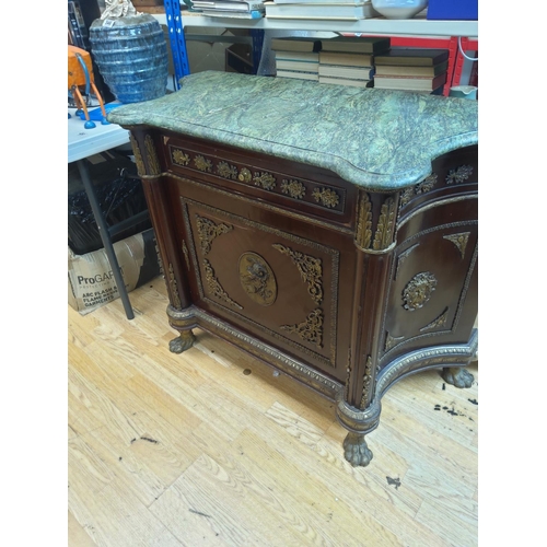 356 - French Style Marble Top Cabinet 110cm W 85cm T