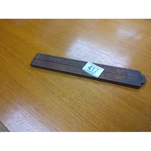 417 - Vintage Folding Boxwood Ruler