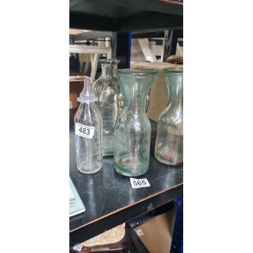 483 - Vintage Pyrex Babies Bottle and 3 other bottles