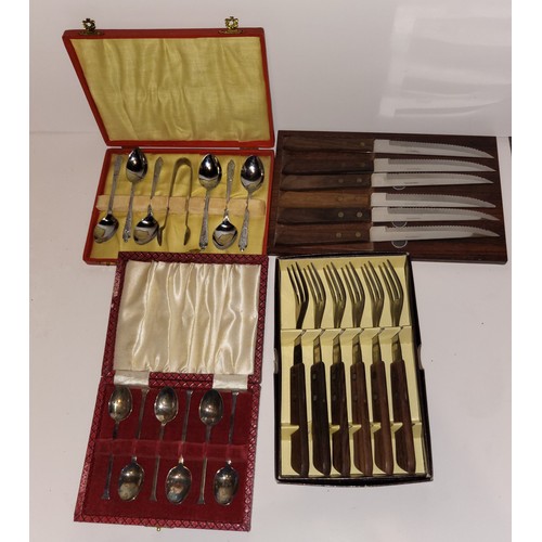 754 - Selection of various silver plate and other boxed vintage cutlery sets