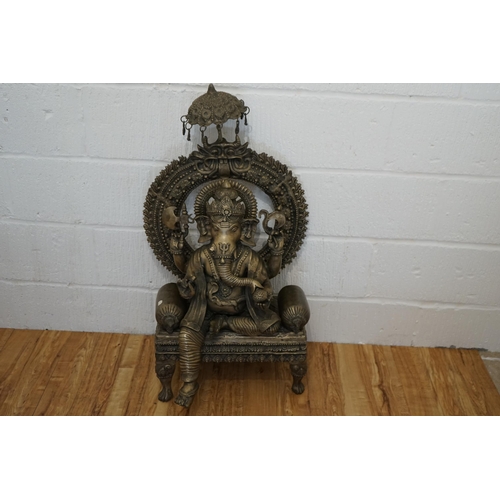 110 - Large Heavy Brass Ganesh Statue (Approx. 1 Metre Tall 50cm Wide)