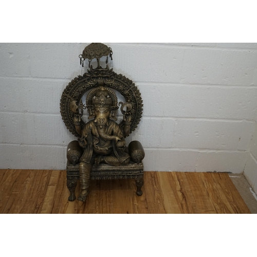 110 - Large Heavy Brass Ganesh Statue (Approx. 1 Metre Tall 50cm Wide)