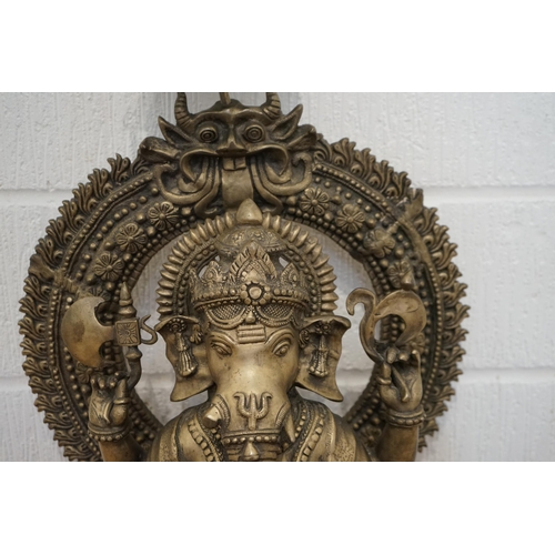 110 - Large Heavy Brass Ganesh Statue (Approx. 1 Metre Tall 50cm Wide)