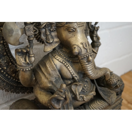 110 - Large Heavy Brass Ganesh Statue (Approx. 1 Metre Tall 50cm Wide)