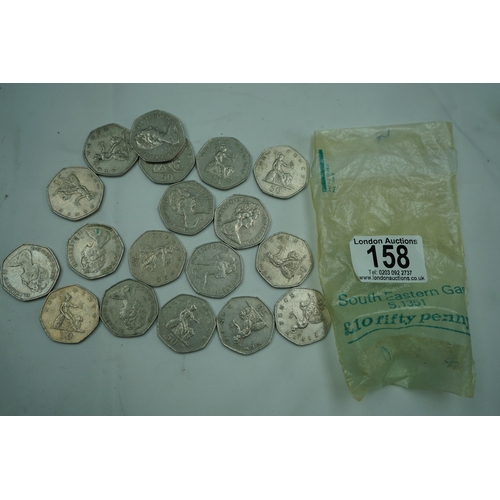 158 - £9 worth of Old 50 Pence Pieces