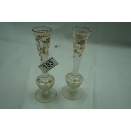 183 - Pair of Bohemian Decorative Glass Vases